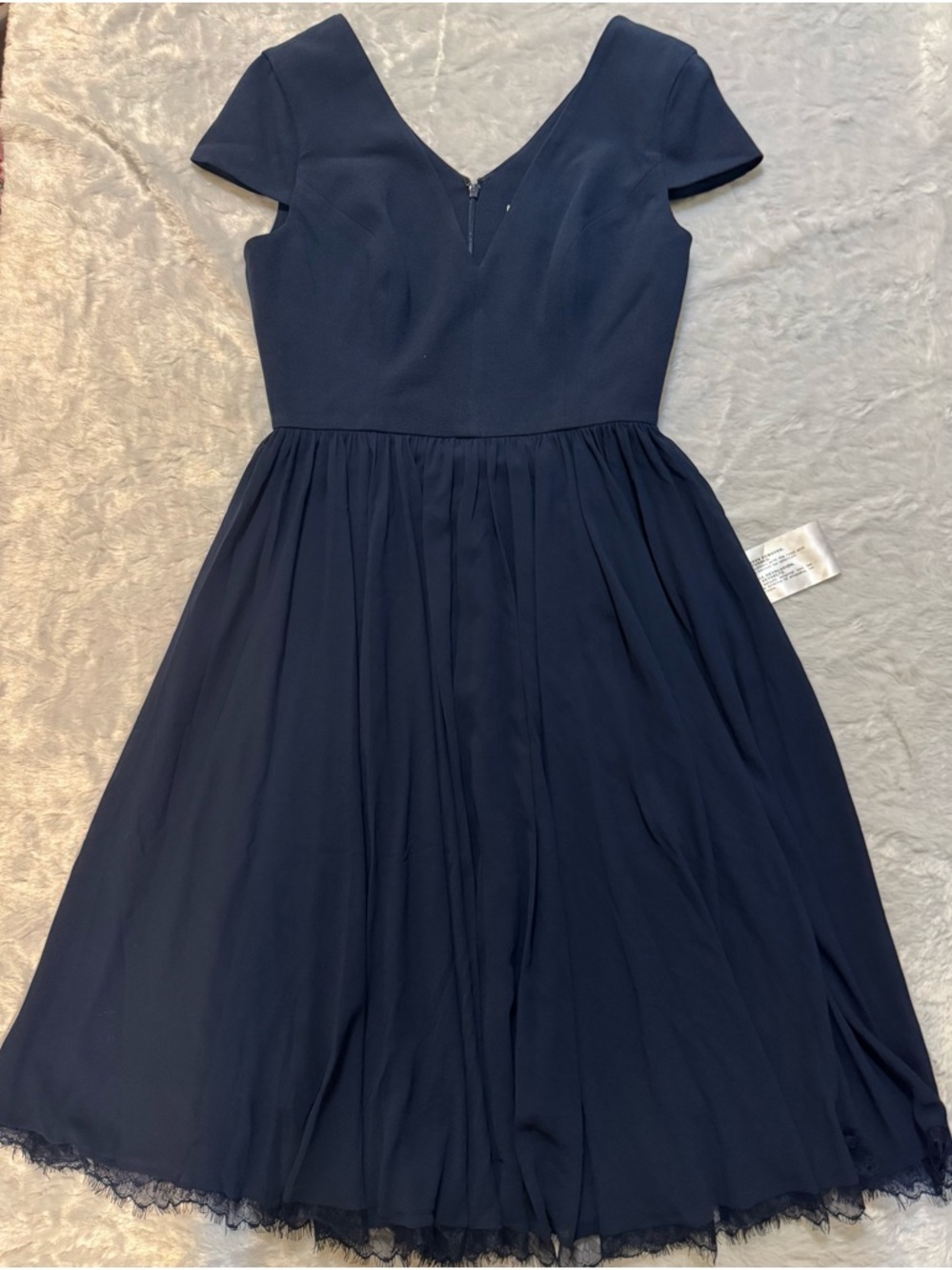 Dress the Population Navy V-Neck Evening Dress